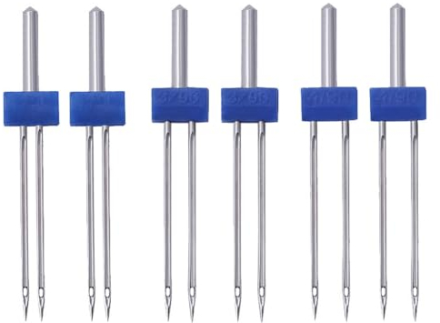 Zwillingsnadel Jersey, 6 Stücke Zwillingsnadeln für Nähmaschine, Jersey Nadeln, Nähmaschinennade, Zwillingsnadel Stretch, Zwillingsnadeln Nähmaschinennadeln, Twin Nadeln, für Nähmaschine