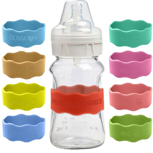 Personalized Water Bottle Labels Custom Name Labels for Water Bottles Reusable Customized Engraved Silicone Waterproof Bottle Straps Labels for Cups Personalised Gift (Style 1)