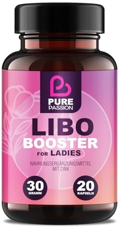 Pure Passion® Libo Booster Femme - Effet immédiat - Gélules pour les femmes - Hautement dosées avec Maca, zinc et L-Arginine - Sans additifs artificiels - Pour un mode de vie équilibré et conscient