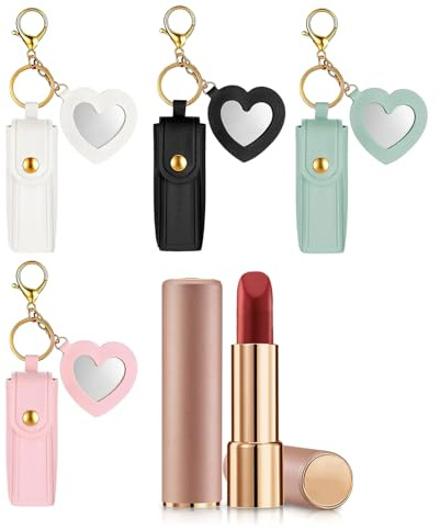 Porte-rouge à lèvres porte-clés | 4 pièces pour sac à main, portable pour rouge à lèvres | pour femmes, filles, étudiantes, amateurs de maquillage, voyageurs
