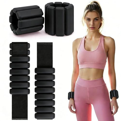 Adjustable Wrist Weights, Set of 2 (1lb Each), Wearable Wrist & Ankle Weights Bracelet, Wearable Leg Wrist Weights for Exercise, Yoga, Dance, Barre, Pilates, Cardio, Aerobics, Training Walking