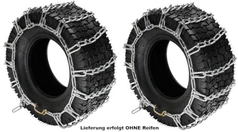Sabel GmbH 1 jeu de chaînes à neige pour tracteurs de pelouse et véhicules spéciaux, à essieu unique (20x8,00-8) – Chaîne à échelons en acier au manganèse – aide à la traction durable pour l'hiver et