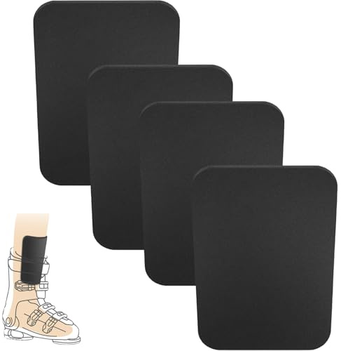 Protector de Tibias para Esquí, 4 Piezas Protector de Piernas Recortable, Espinilleras Esqui Engrosadas para Deportes de Invierno, Entusiastas del Esqui, Atletas