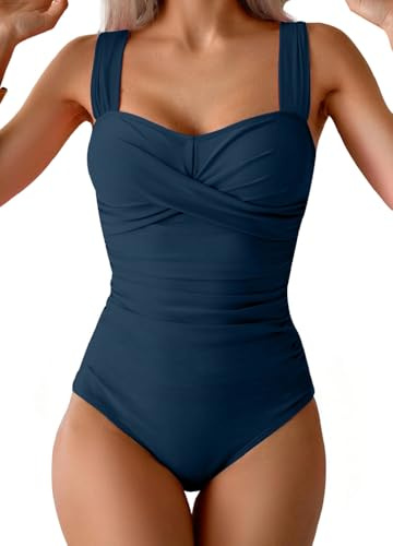 CheChury Costume Intero Donna Modellante Costumi Interi da Bagno Push Up Scollo a V Costume da Bagno Intero Donna Curvy Controllo della Pancia Monokini Costumi Piscina Beachwear Swimwear Sportivo