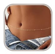 HARJJME Midjekedja guld vattentät dam 18K förgylld höftkedja skiktad justerbar midjekedja guld boho body belly midja kedja kroppskedja smycke för kvinnor flickor
