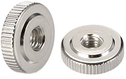 uxcell Round Knurled Thumb Nuts Conector Lock Adjusting Nuts, M6 Female Threaded Thin Type, Nickel Plated, Pack of 20