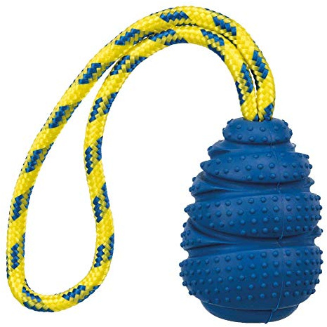 TRIXIE Hundespielzeug Jumper am Seil, aus Gummi – 9 cm, 30 cm, lime