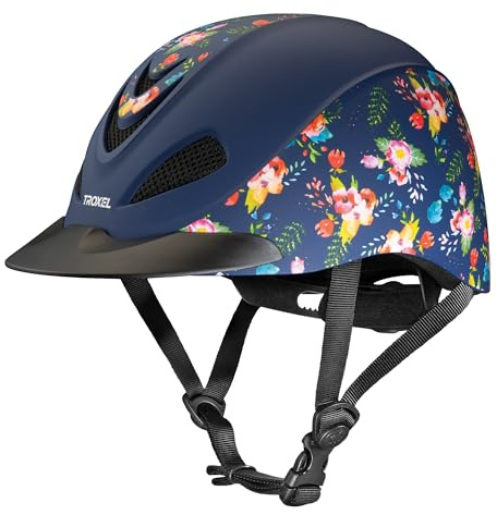 Troxel Dynasty Ultralight Horse Riding Helmet, Low-Profile, Adjustable Design, Safety Horseback Riding Gear, Small (6-5/8-7), Floral Watercolor