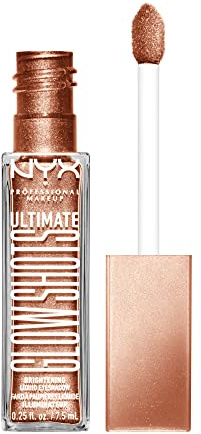 NYX Professional Makeup Sombra de ojos líquida, Larga duración, 12 horas, sin grumos y sin residuos, Con vitamina C, Ultimate Glow Shots, Golden Goji