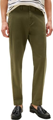 Tommy Hilfiger Pantalón Chino Hombre Core Harlem Essential Twill Relaxed Fit, Verde (Dark Greenery), 33W/32L