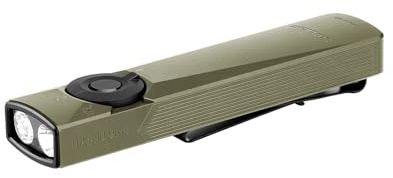 OLIGHT Arkfeld Ultra OAL Torch with UV, Green Light and LED, Olive Green NW | 1400 Lumens, O-Aluminium Alloy, Rechargeable, Flat Flashlight, Two-Way Pocket Clip for Working Inspection and Outdoors