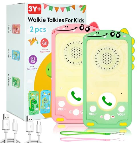 Kids Walkie Talkies 2 Pack, Rechargeable Walkie Talkie Phone for Kids