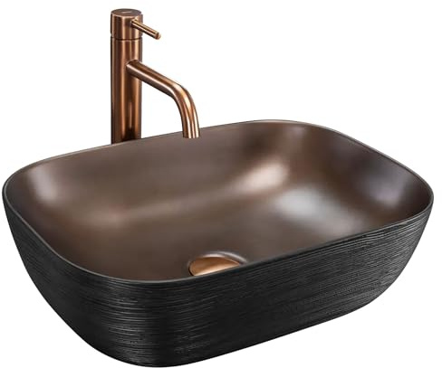 Lavabo Sobre Encimera Rea Belinda Cobre Cepillado