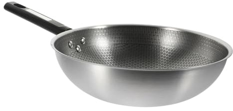 Alipis Poêle à Frire Nid Abeille Antiadhésive Poêle De Cuisine Acier Inoxydable