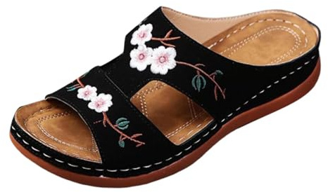 Générique Sandales Femme Été Confortable Mules Femme Orthopédiques Chaussons Chausson Bout Ouvert Compensées Plateforme Pantoufles De Plage Et Claquettes De Piscine
