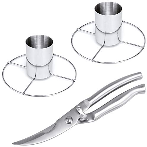 Bremermann ciseaux à volaille et 2 grilles de poulet // Ensemble de 3 pièces en acier inoxydable // Rôtissoire de poulet, lavable au lave-vaisselle