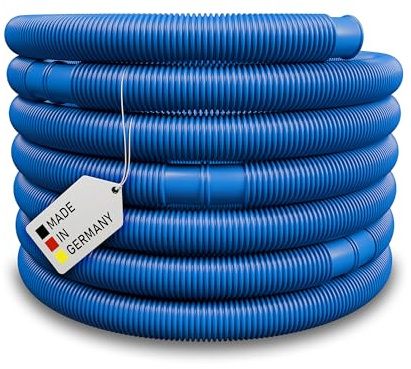 Poolslang Ø 32 mm sugslang poolslang solslang pumpslang med muffen Made in Germany (6 m, blå)