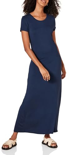 Amazon Essentials Maxi Abito da Donna a Maniche Corte, Blu Navy, M