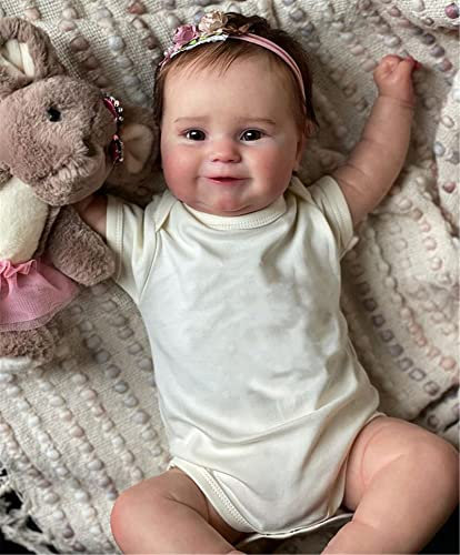 Earnmore Poupée Reborn Bébé 20 Pouces 50 cm Souple Silicone Complet du Corps Réaliste Imperméables Reborn Baby Dolls Nouveau-Né Jouet Réalité Fait Main Cadeaux d'anniversaire