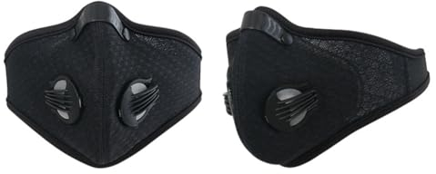 BESPORTBLE Staubmaske Sport Maske Fahrradmaske Mit Filter Für Outdoor Aktivitäten Verstellbarer Nasenclip Doppeltes Luftventil Atmungsaktiv Ergonomisches Design Für Radfahren Wandern Laufen Schwarz