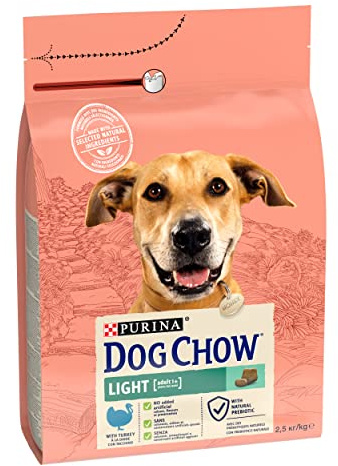 PURINA DOG CHOW Light Crocchette per Cani Adulti con Tacchino 4 sacchi da 2.5kg