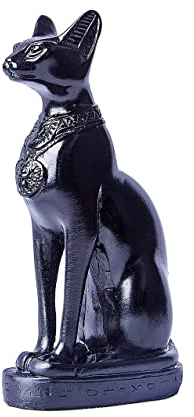 EASCHEER Ägyptische Katzengöttin Bastet, Statue, ägyptische Dekoration, 1 Stück (10,7 cm / 4,2 Zoll, schwarz)