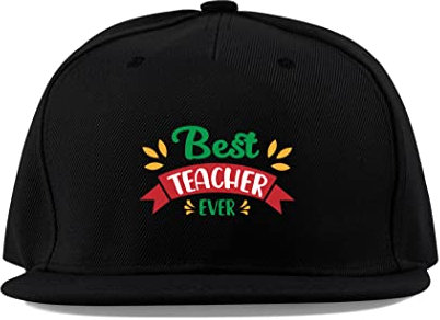 Maikomanija Best Teacher Ever Baumwolle Flaches Visier Fullcap Baseball Cap Trucker Hat Unisex Sport Atmungsaktiv, Schwarz , One size