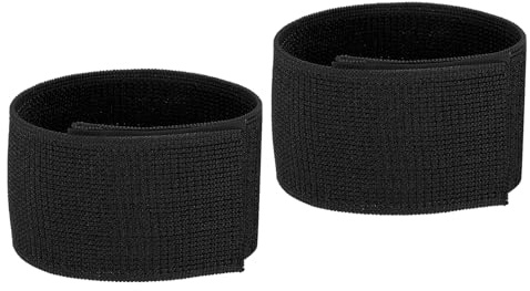 PATIKIL Botte Bretelles, 2 Paquet Élastique Polyester Pantalon Chemisiers Cheville Sangles Pantalon Jambe Bandes avec Crochet et Boucle pour Randonnée, Pêche, Chasse, 12, Noir