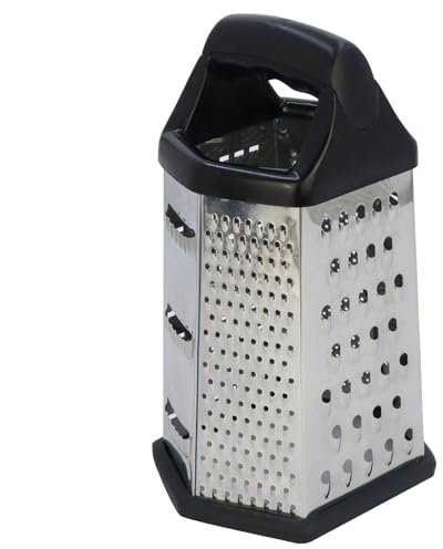 Navoys 9 Stainless Steel 6-Sided Grater - Handheld, Dishwasher Safe, Multi-Purpose