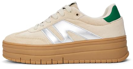 LUCKY STEP Zapatillas Plataforma Mujer - Cuña Clásica Lona Retro Tobillo Bajo Cómodas Diarias