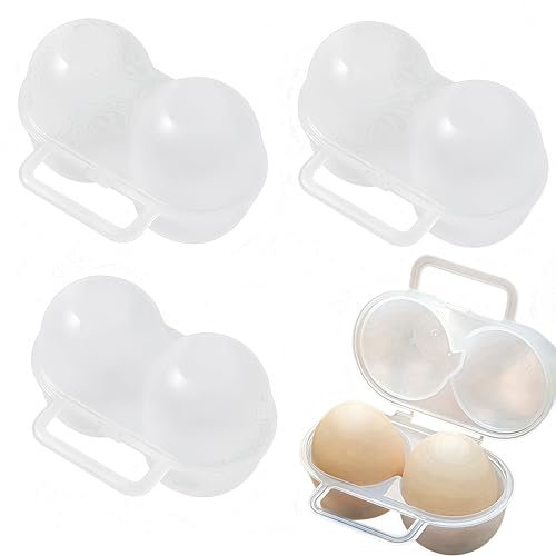 4 hueveras portátil, WizeFolk recipiente para huevos de 2 rejillas, caja para huevos antigolpes, porta huevos de plástico transparente, organizador para huevos para cocina, camping al aire libre,