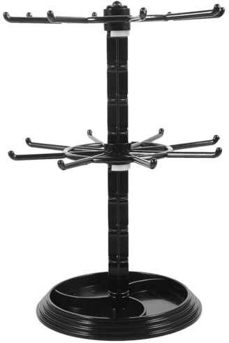 DOITOOL Rotating Jewellery Stand : Keyring Display Stand Keychain Tower Rack Lightweight Jewellery Storage Holder Small Rotatable Organizer Tree Bracelet Display Earring Necklace Holder，black