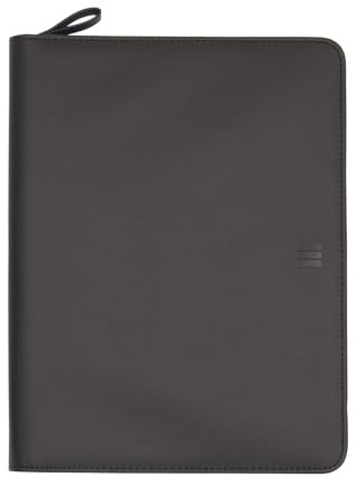 Finocam - A4 Nopal Document Holder - Black | Zippered Portfolio - Inner Tablet Pocket | Notepad Folder | BIOMATERIAL Document Holder - Cactus Base