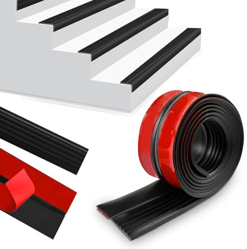 Jinfanshurich Profilo per bordi delle scale, autoadesivo, antiscivolo, protezione dei bordi per interni ed esterni, protezione per scale antiscivolo (4 m)