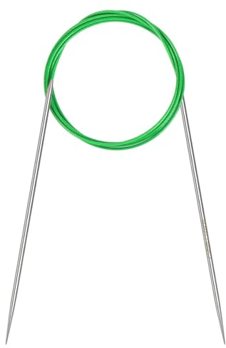 Coopay - Agujas de tejer circulares de 2,5 mm, agujas de tejer circulares de 120 cm de acero inoxidable con cable flexible, aguja circular fija de metal para lana gruesa y fina, para tejer calcetines