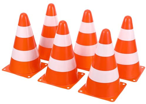 LABRIMP 6 Coni Segnaletici visibilità per Sicurezza e Costruzione per Lavori Stradali e Sport Resistente e Leggero