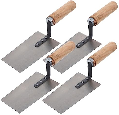 Vaguelly Set 4 Pezzi Cazzuola Per Stucco in Acciaio Inossidabile Cazzuola Per Muratura e Cartongesso Per Raschiatura e Finitura Lavori Edilizia