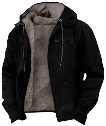 Veste Chasse Homme D'intérieur Sweatshirts Sweat a Capuche Randonnée Vêtements Manteaux d'hiver Froid Blouson De Ski Chaud Polaire Homme Hiver Chaud Moumoute Sweat S