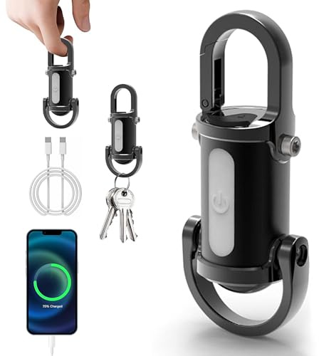 Mini Linterna Llavero De 1200 Lúmenes, Luz Led Portátil, 7 Modos, Recargable Por Usb para Camping, Ciclismo, Senderismo, Etc. (Negro)