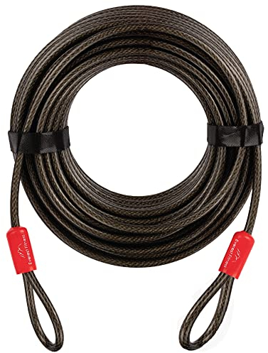 EVEREST FITNESS Catena Bici - Catena Bicicletta Antifurto per Casco Moto - Cavo Rivestito in Plastica Antigraffio Ø 6 mm x 20 m - Catenaccio Bici a Doppio Cappio Universale