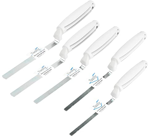 Toolty Tuck Pointer Trowel, Hardened Steel Finger Pointing Trowel, Hand Tool - with Polystyrene Handle - Set 5 PCS 6, 8, 10, 12, 14mm - Bricklayer, DIY - TLTY-S077