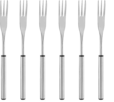Set of 6 Cheese fondue Forks, 7.1 Inch Fondue Sticks Stainless Steel pickle fork for Roast Meat Chocolate Dessert Cheese