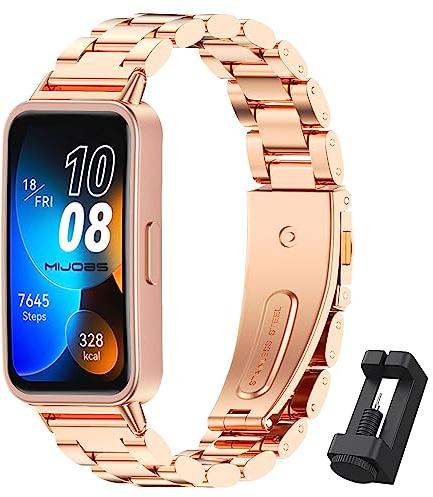 MIJOBS Armband för Huawei Band 8/9 - Ersättningsarmband i Rostfritt Stål för Standard & NFC Edition
