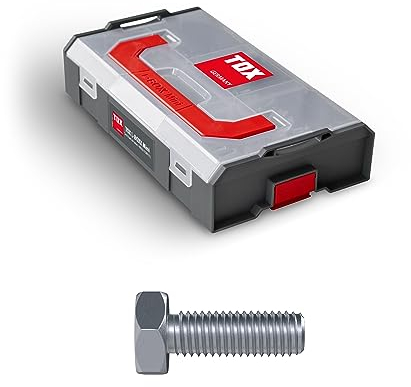 TOX L-BOXX Mini Sechskantschrauben M8 + M10 Sortiment DIN 933, individuell anpassbar, stapel- & untereinander verklickbar, inklusive Maschinenschrauben M8 + M10, 90 tlg., 094903205