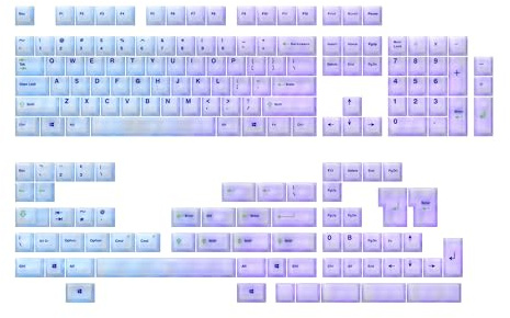 Ranked POM Jelly Lichtdurchlässig | Farbsublimations-Premium-Tastenkappen-Set | 1,45 mm Dickes PBT | Cherry-Profil für DIY Custom Mechanische Tastatur (Aqua Breeze, 169 Tasten)