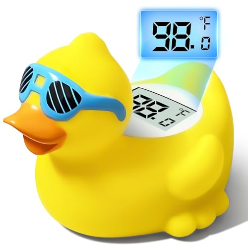 JARMAPOZ Ente Baby-Badethermometer, Bade- und Raumtemperaturthermometer für Neugeborene, Sicherheits-Schwimmspielzeug, Badewannenthermometer für Kleinkinder