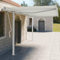 ShCuShan Set Markisenstangen Set Markisenstangen Markisenstangen, Set Stangen für Sonnensegel Weiß 450 x 245 cm Eisen