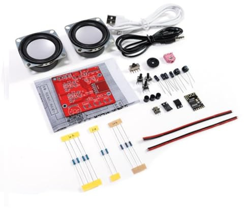 CAIONPLE Gör-det-själv Bluetooth-högtalarkit, USB-ministereoljudsförstärkare, gör-det-själv-elektronikkit för lödningar utan hölje