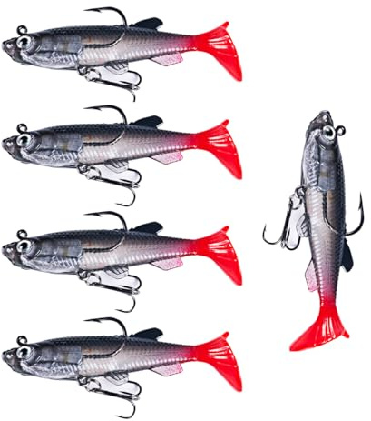 FOLANDO Fishing Lures Soft Tail, Jig Head Fishing Lure Soft Fishing Fishing Accessories Fishing Lure Set Sea Fishing Lures Silicone Swimbait Lures Artificial Bait 8CM-14G 11#
