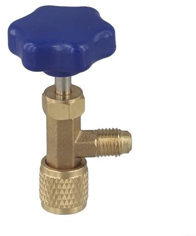 Entgoinggo Abrebotellas de válvula para R22 para R134a R410A Abrebotellas de refrigeración de gas Abrebotellas automático AC Can Tap Abridor de botellas (azul)